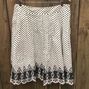 Talbots Black and White Polka dot Skirt